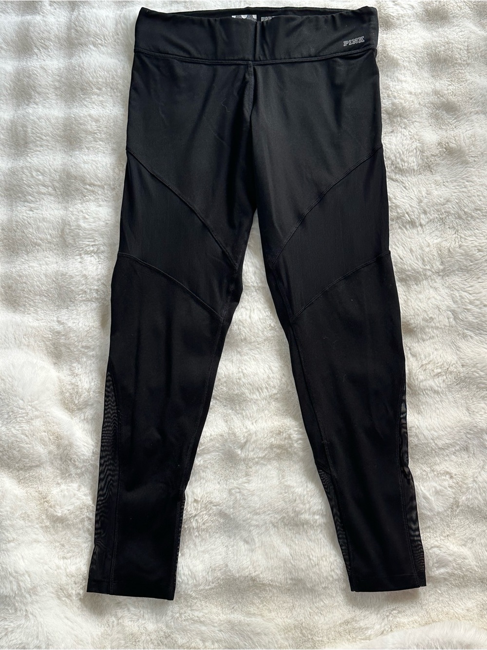 Victoria's Secret PINK Ultimate Black Leggings with White Logo